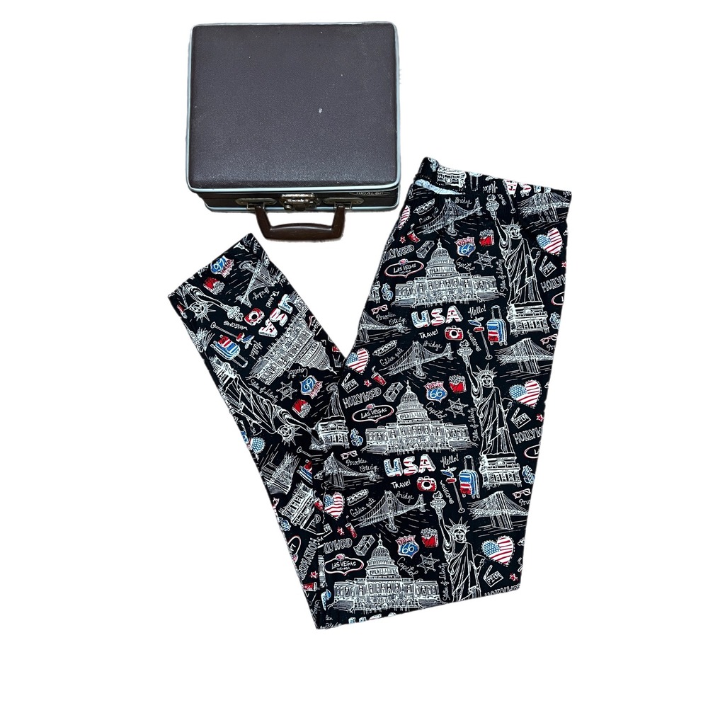 Leggings Depot USA Print Black Stretchy Leggings 4X 3XL–5XL Plus Size